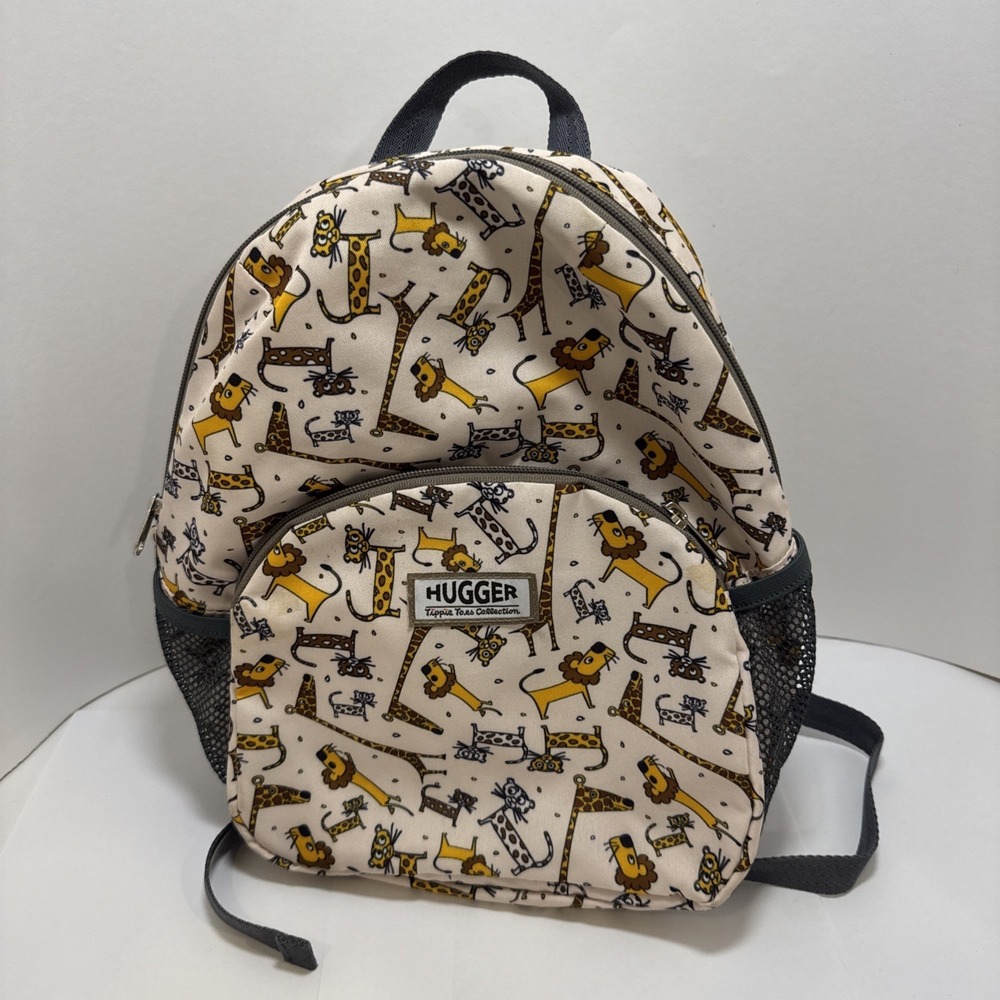 Hugger Backpack Unisex Kids Safari Animals Mesh Side Pockets Chest Buckle